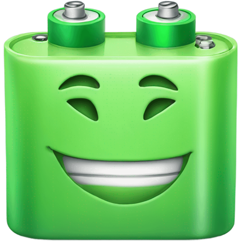 Green battery happy emoji