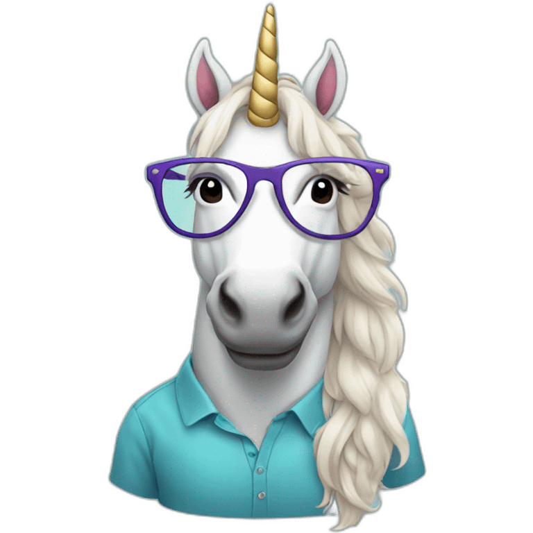 Unicorn in glasses emoji