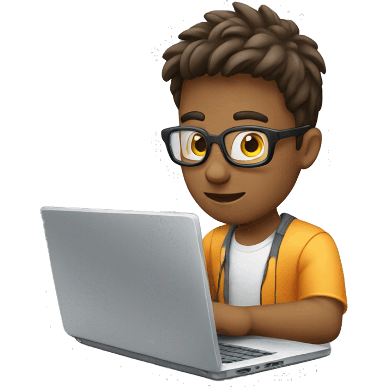 Male coding on laptop  emoji