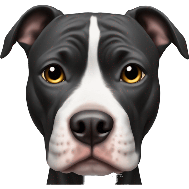 black american pitbull with white nose emoji