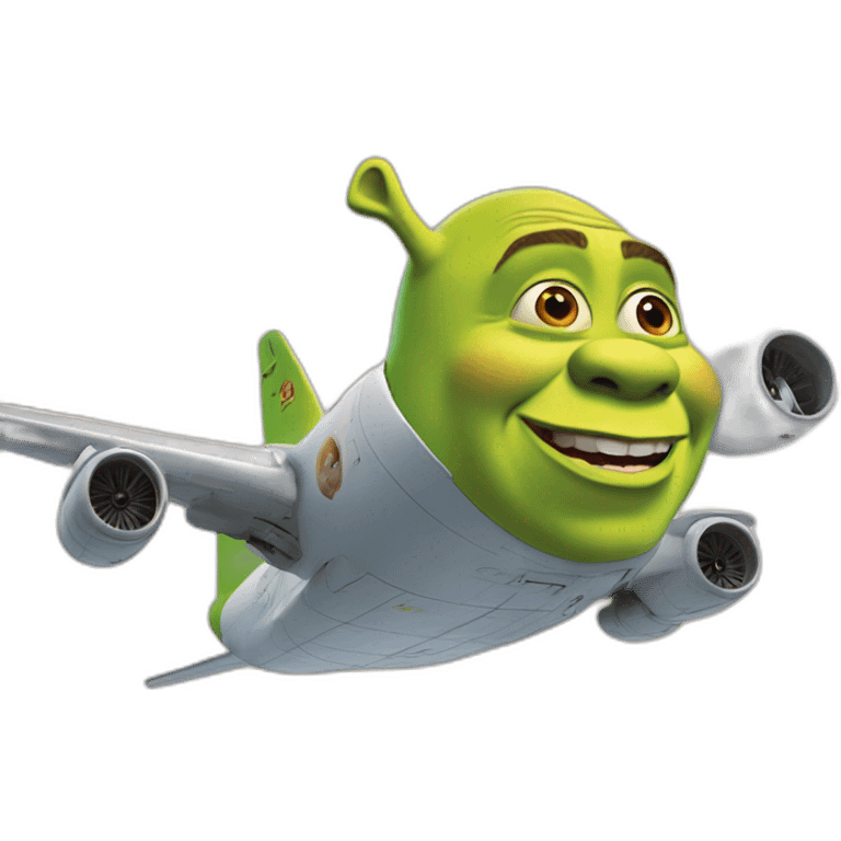 Shrek sur un avion emoji