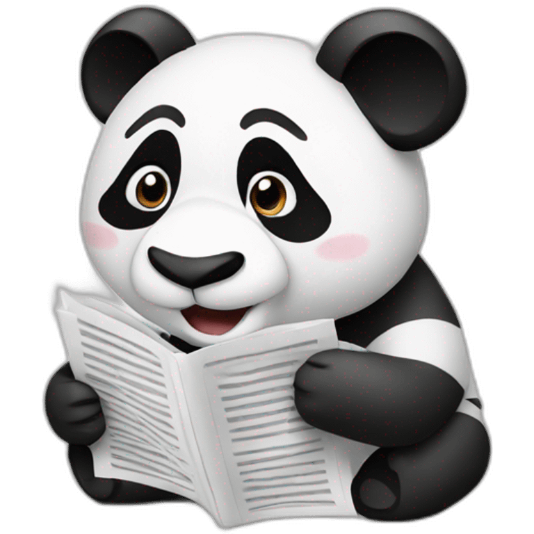 a panda reading the news emoji