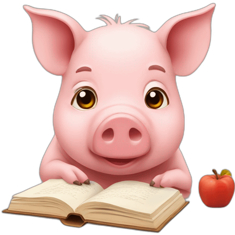 Pigs studying emoji