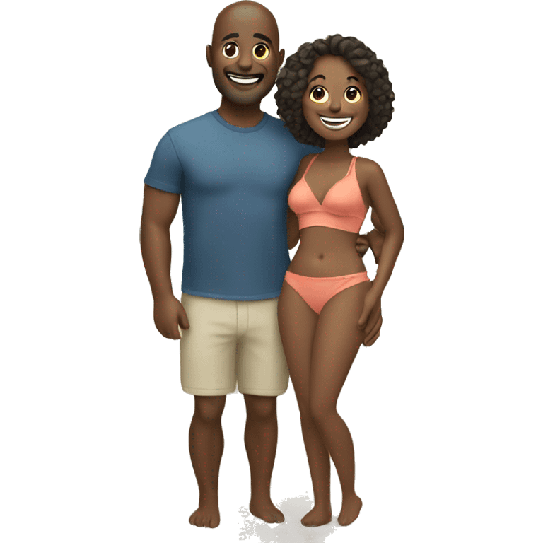 happy couple at the beach emoji