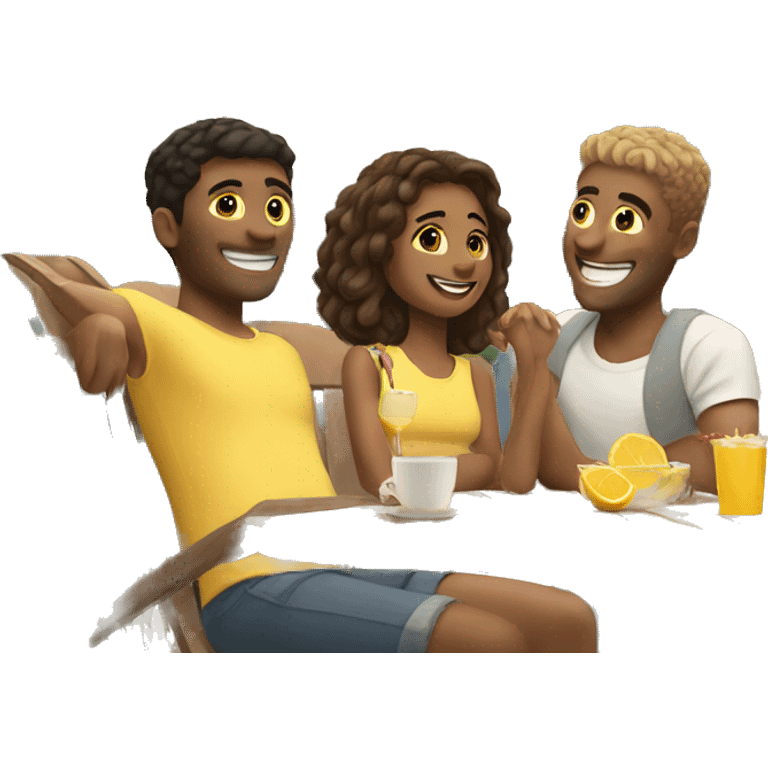 friends enjoying a sunny day emoji