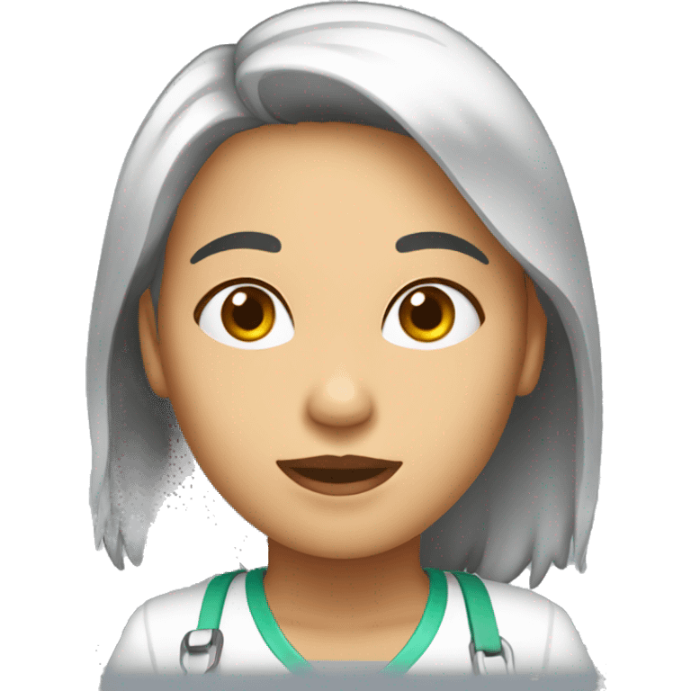 Chica Enfermera pelo largo emoji