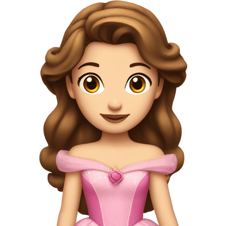 Princess Belle in pink dress emoji