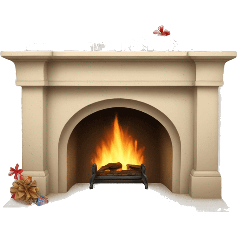 Winter christmas beige FirePlace emoji