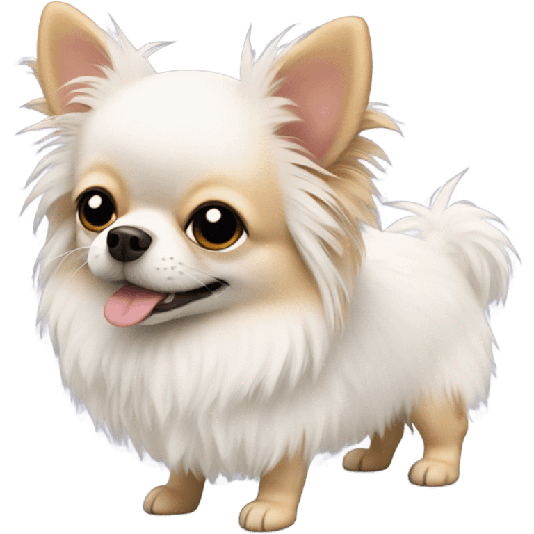 Shaggy white fat chihuahua  emoji