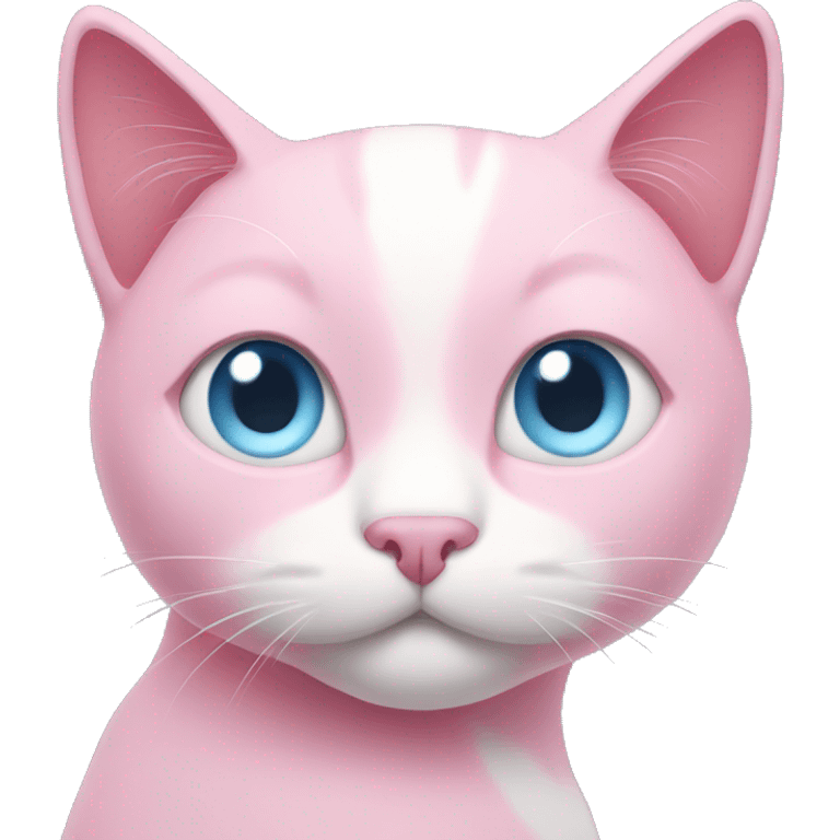 pink cat with light blue eyes emoji