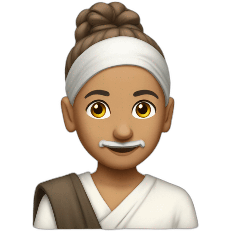 mahatma ghandi but with ariana grande's ponytail emoji