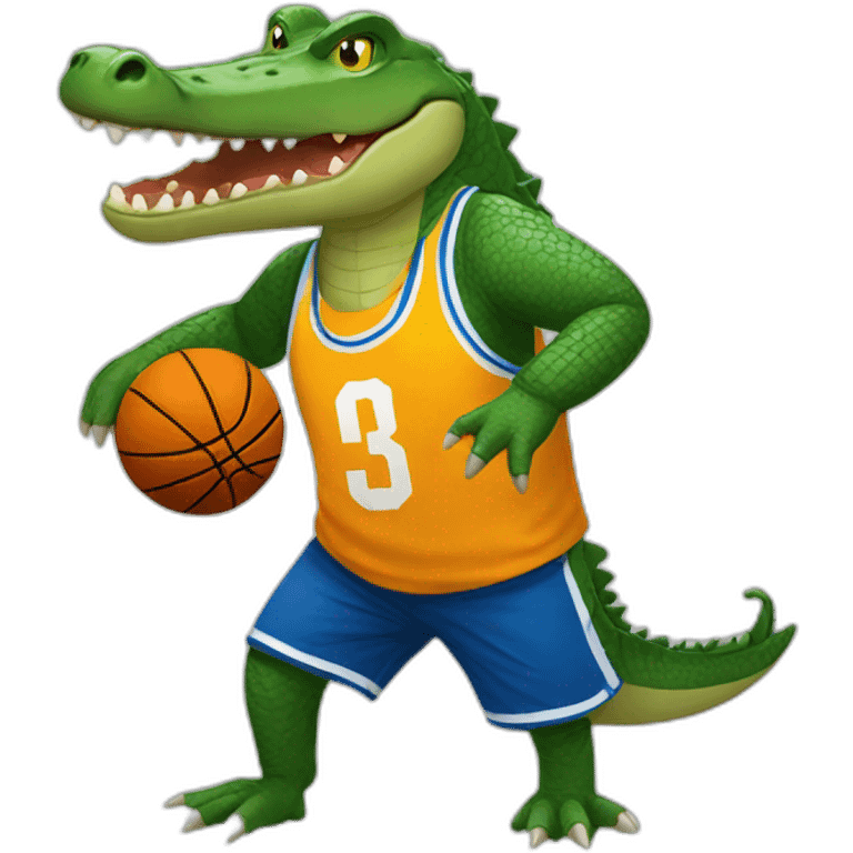 crocodile plays Basketball  emoji