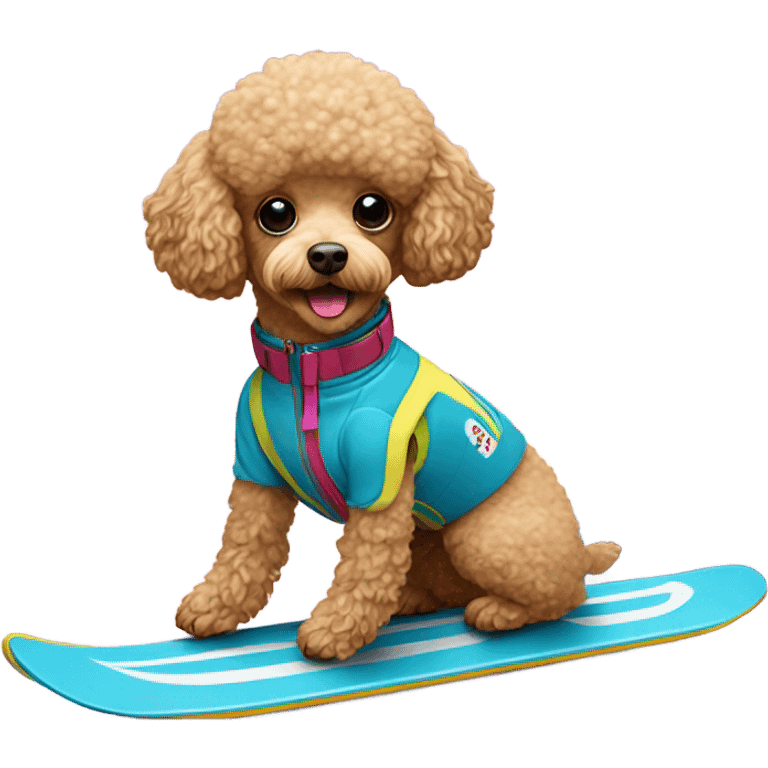 Toy poodle on ski emoji