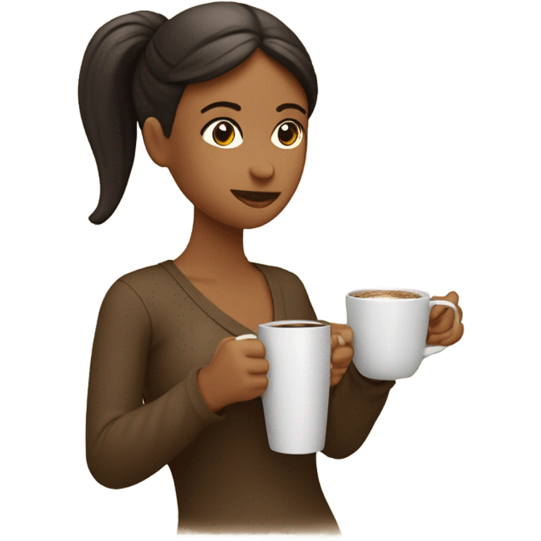 Mujer tomando café emoji