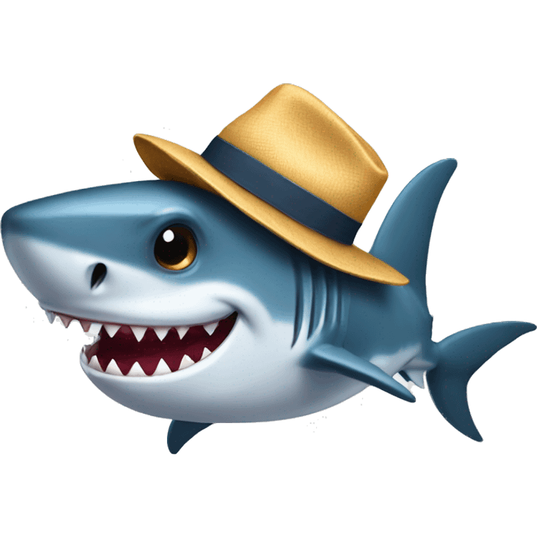 Shark with hat  emoji