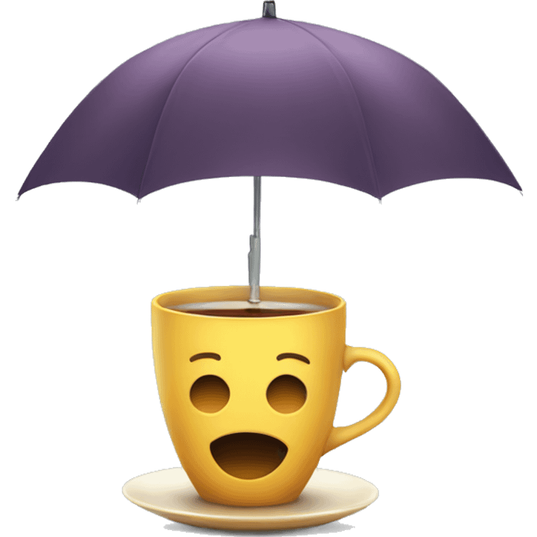 drinking tea in the umbrella emoji