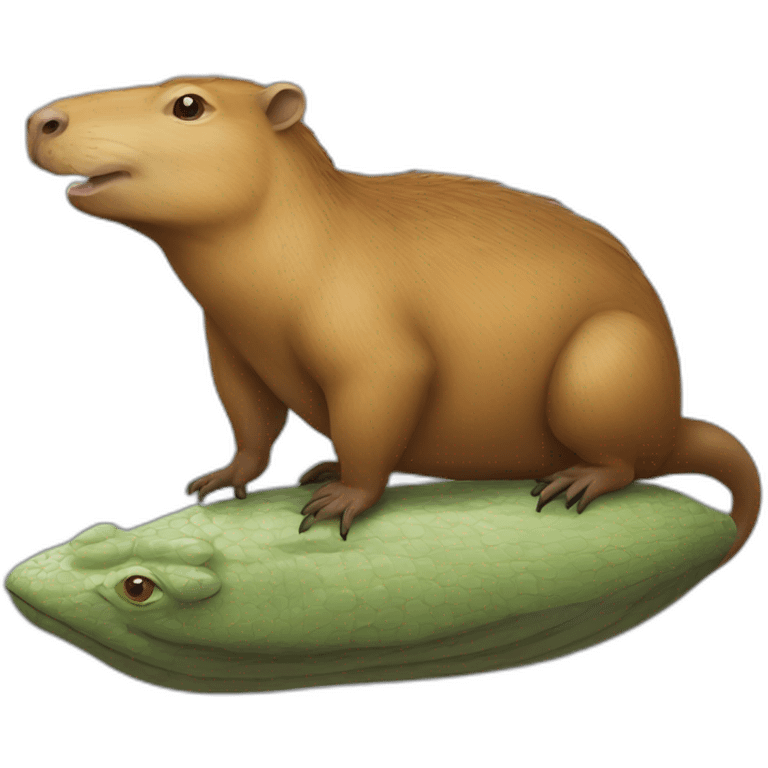 Capibara sur un crocodile emoji