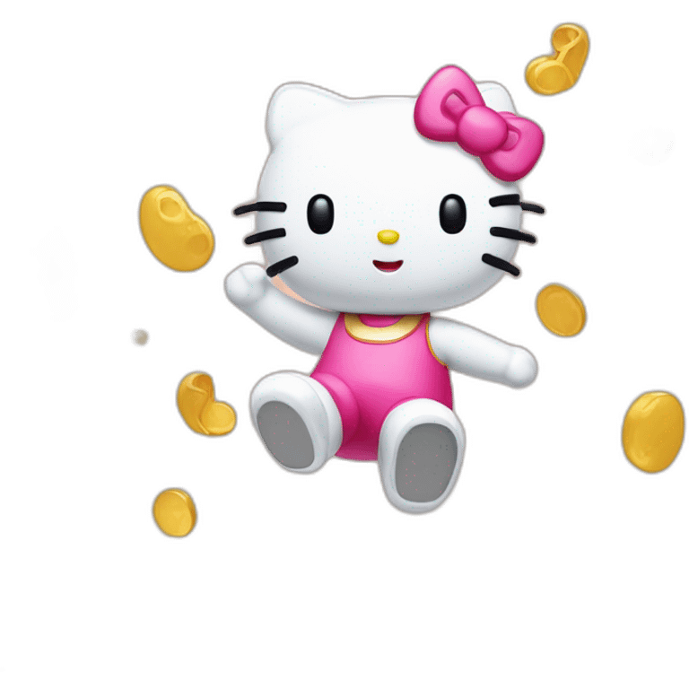 Hello kitty qui fait un salto emoji