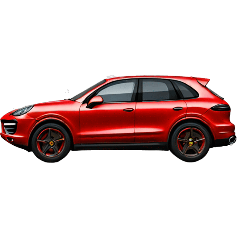 red porsche cayenne with red rims and no licence plate  emoji