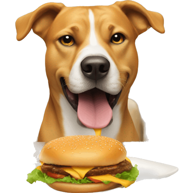 dog eating a burger emoji