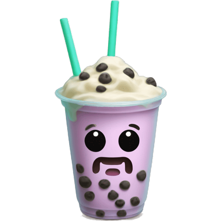 Boba tea who look stone emoji