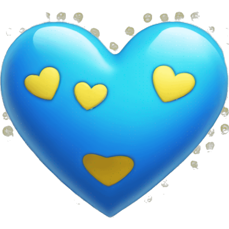 Blue yellow shiny heart  emoji