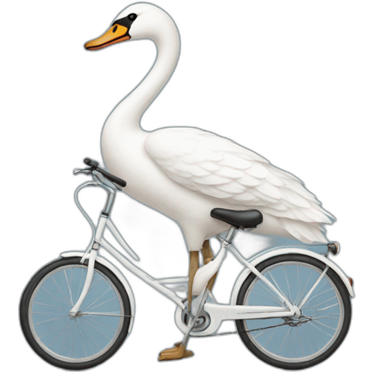 Swan on a bicycle emoji