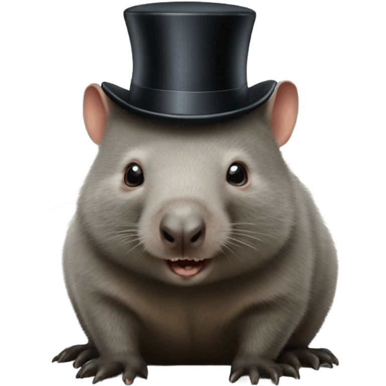 Wombat in top hat emoji