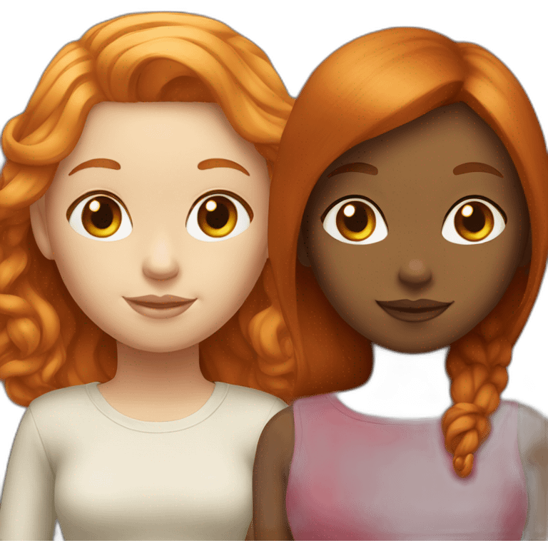 Redhead with blond girl emoji