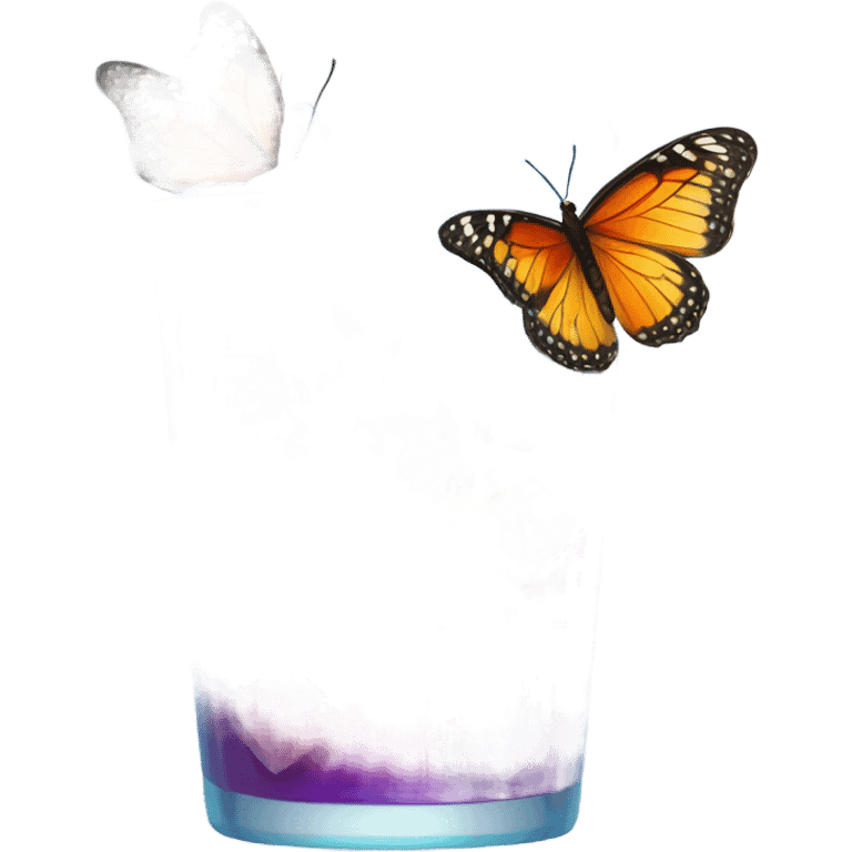 iced colorful drink with butterfly logo  emoji