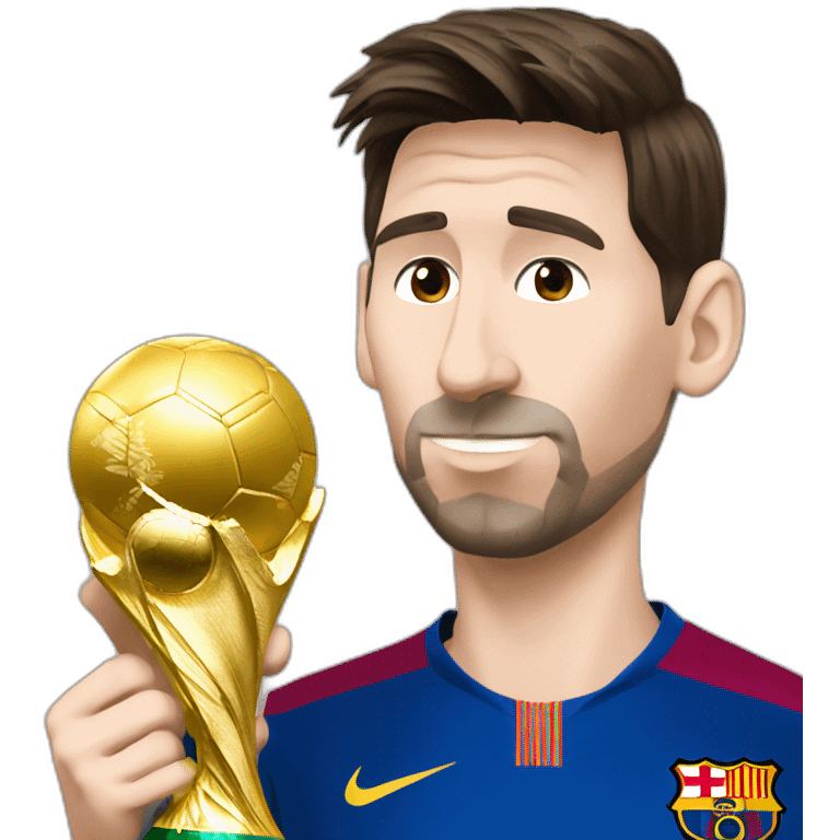 Lionel Messi Kissing the world cup emoji