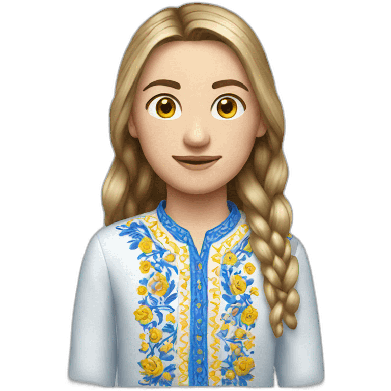 Ukrainian in embroidered shirt and blue trousers emoji