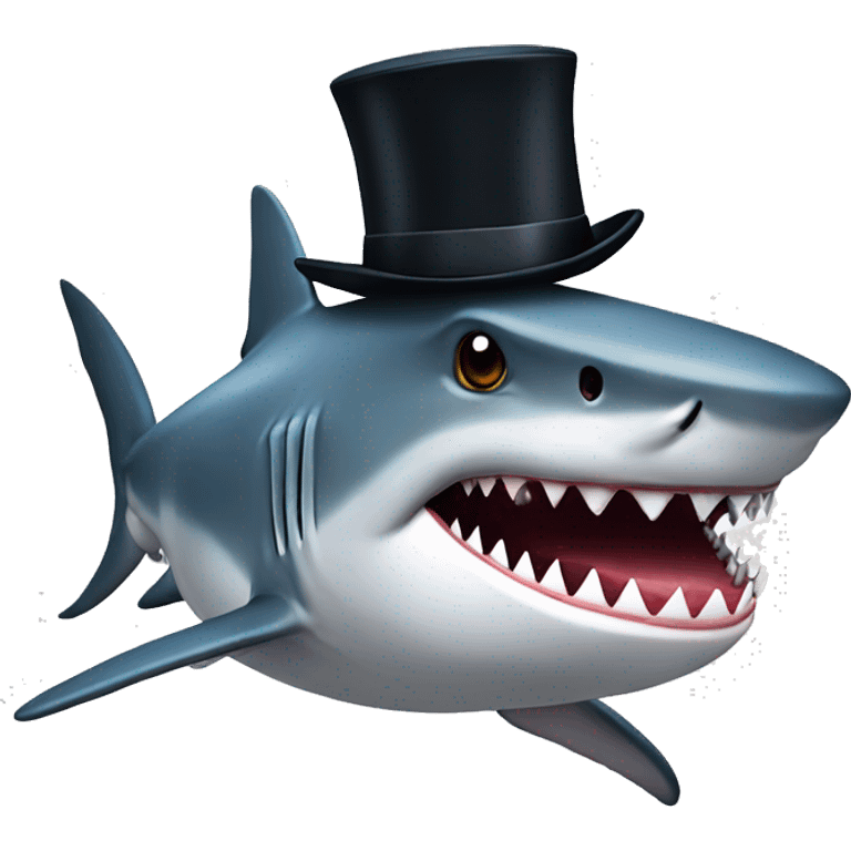 shark with tophat emoji