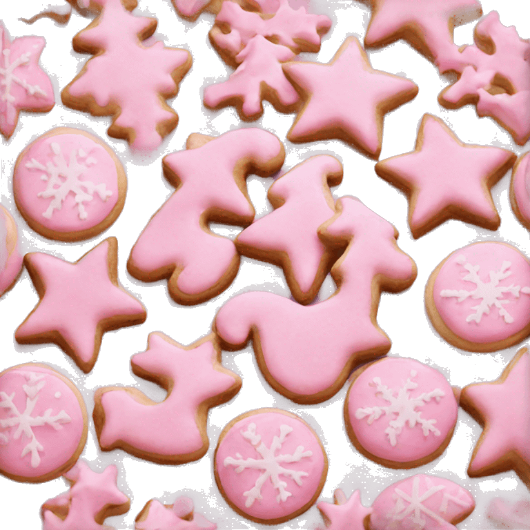 Pink Christmas cookies emoji