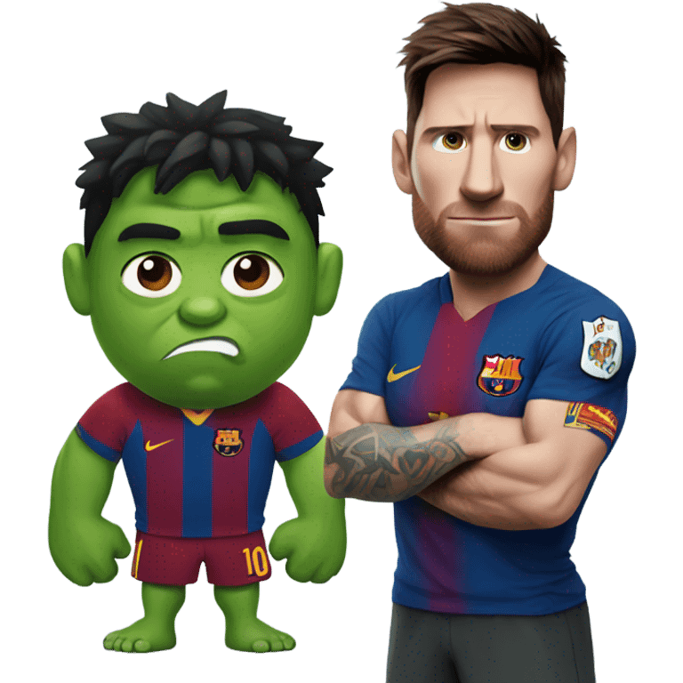 Messi holding fat hulk emoji