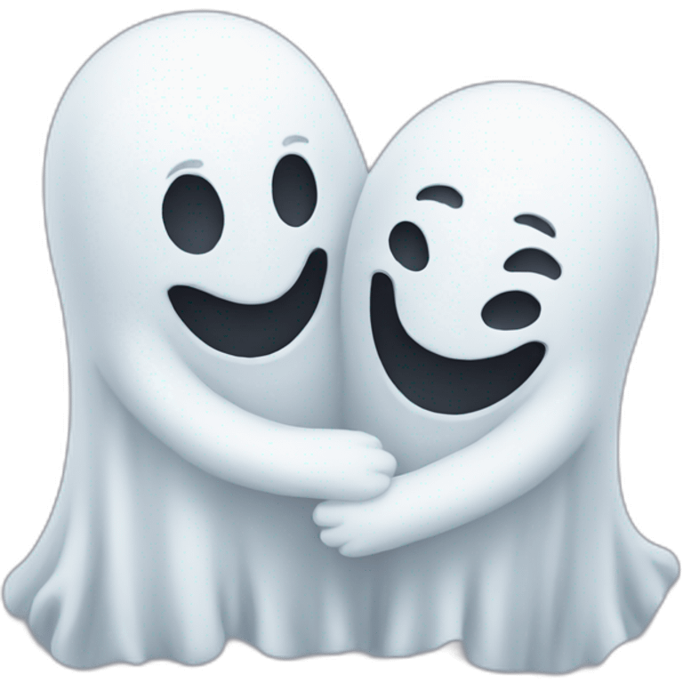 two hugging ghosts emoji