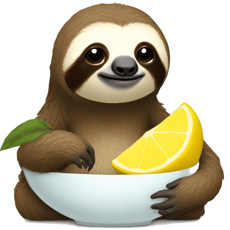 Sloth eating a lemon emoji