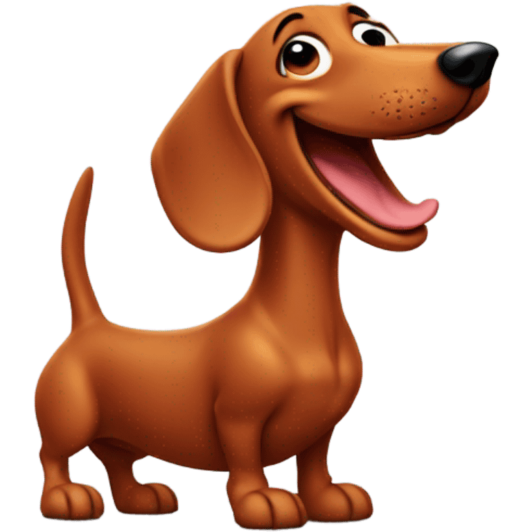 Red dachshund smiling emoji