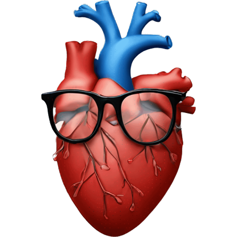 Human heart with glasses emoji