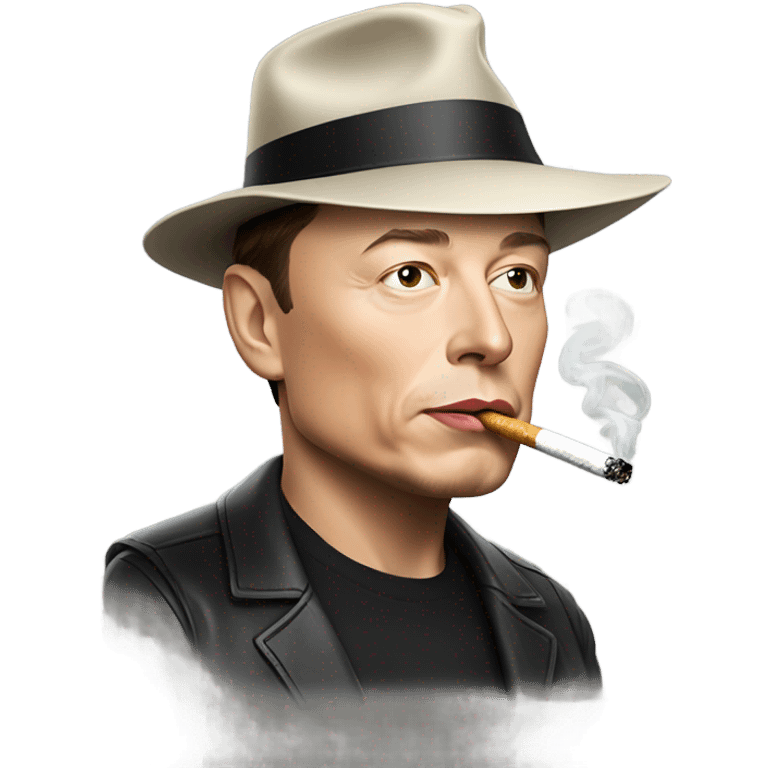 elon musk in hat smoking emoji