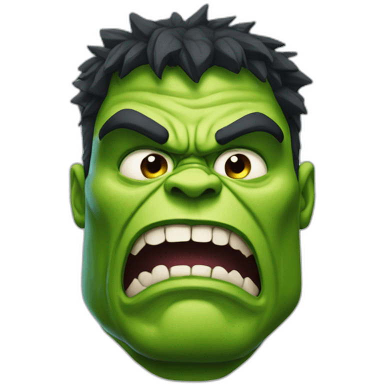 Monster face with hulk body  emoji