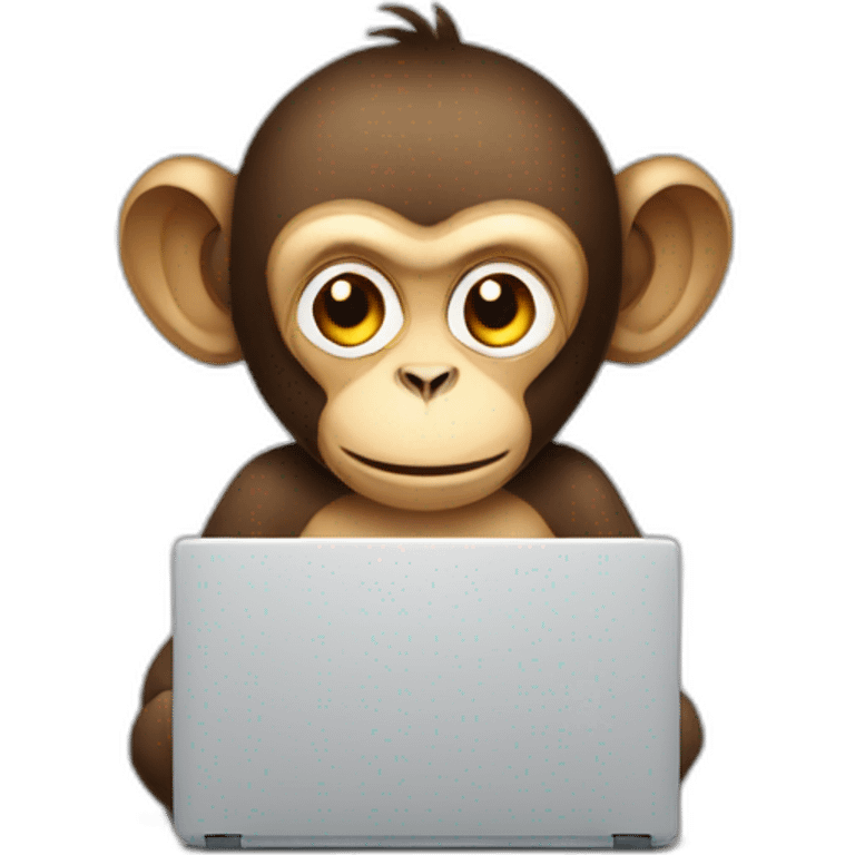 A monkey who work on a pc emoji