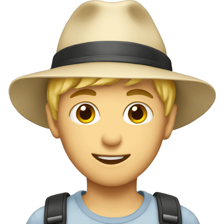 Blonde boy with hat emoji