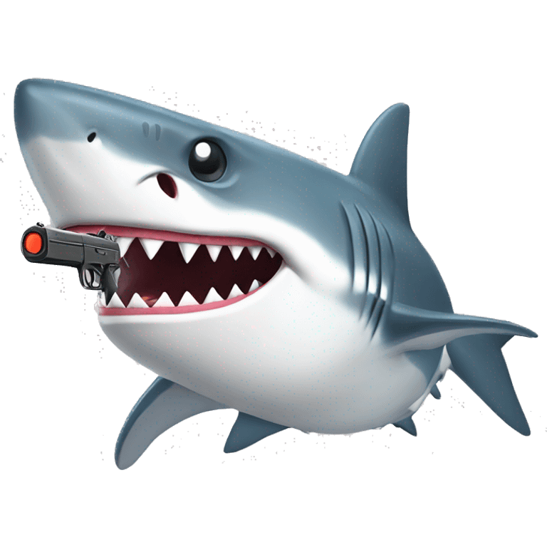 Shark with gun emoji