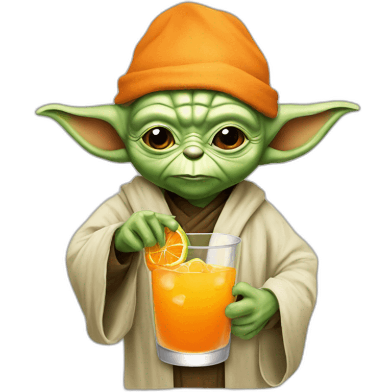 yoda drink orange juise emoji