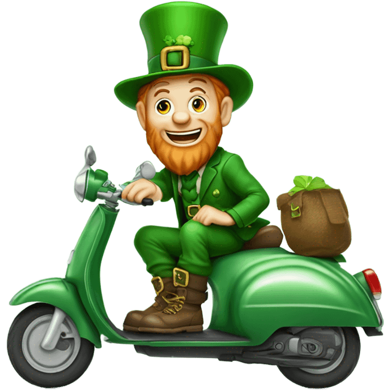 leprechaun on a scooter ￼ emoji