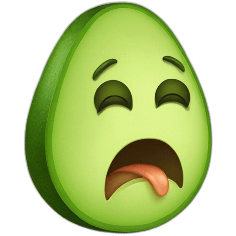 a cute crying avocado emoji