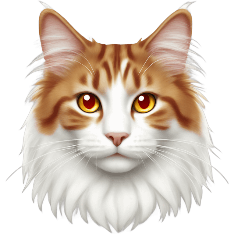 Arashi Norwegian Forest Cat white and red emoji