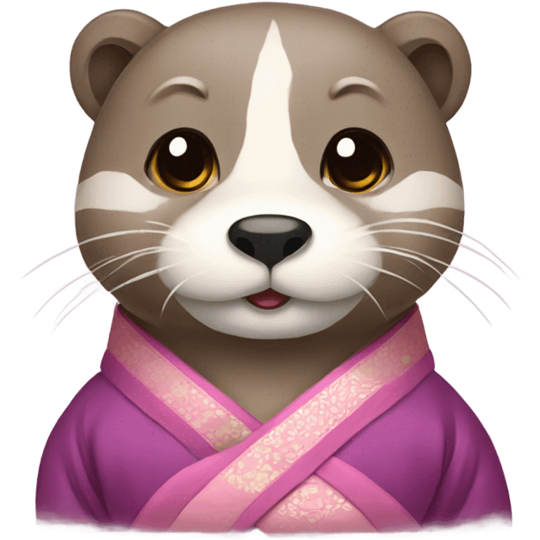 a otter face wearing traditional korean hanbok emoji