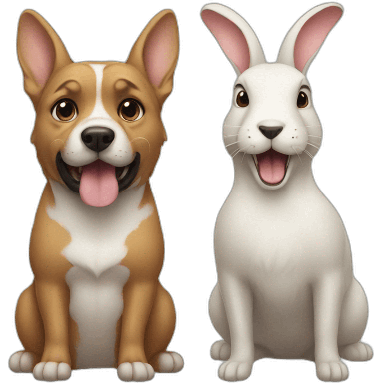 Dog and rabbit mean faces emoji